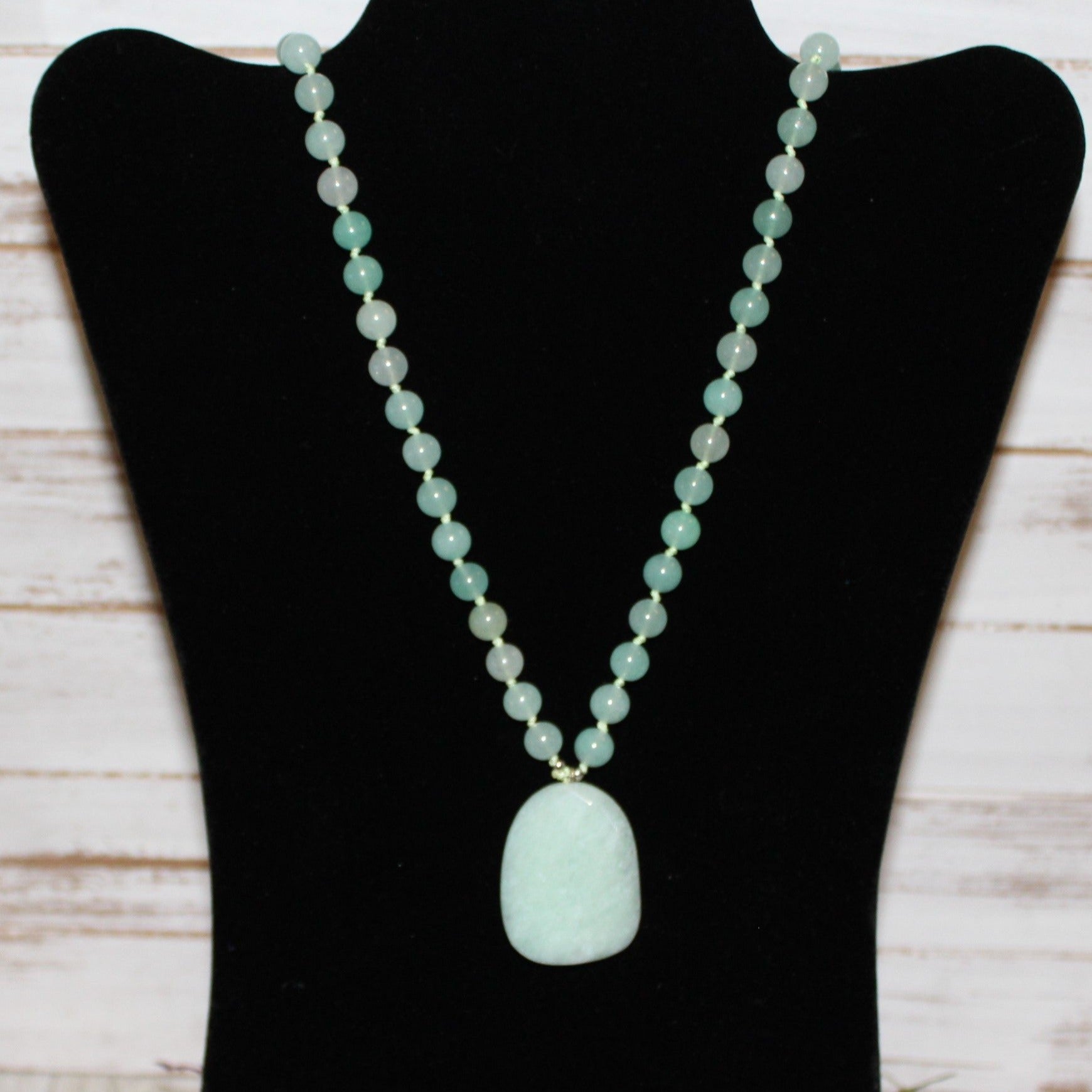 Amazonite Beaded Pendant Necklace