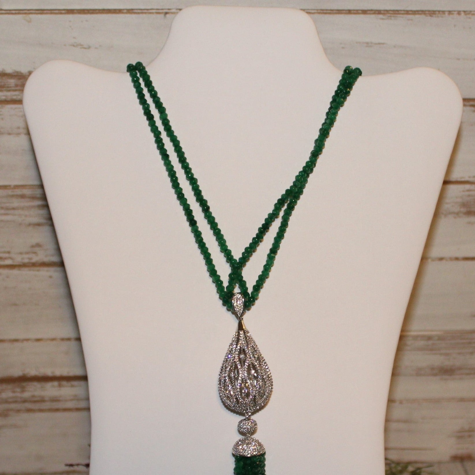 Green Jade Beaded Necklace