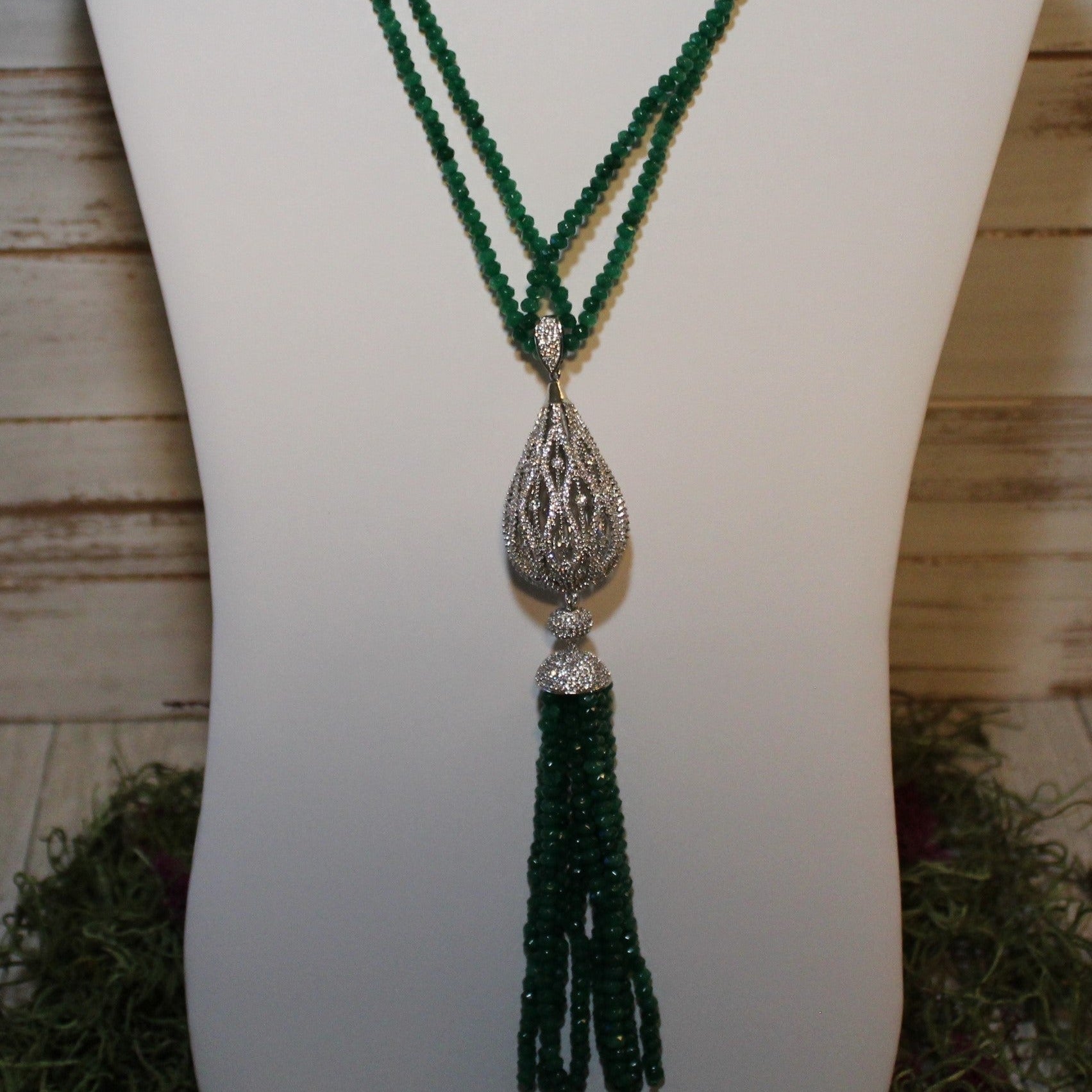 Green Jade Beaded Necklace