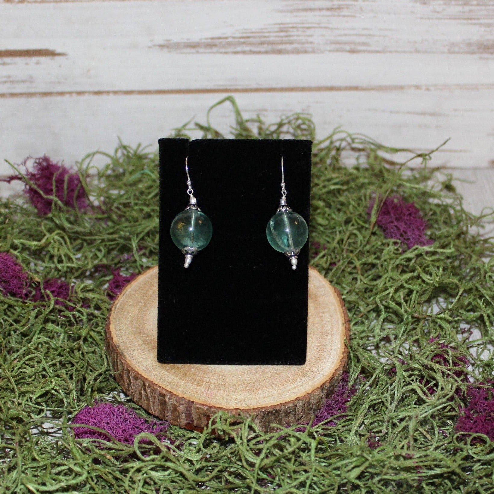 Fluorite and Sterling Silver Earrings