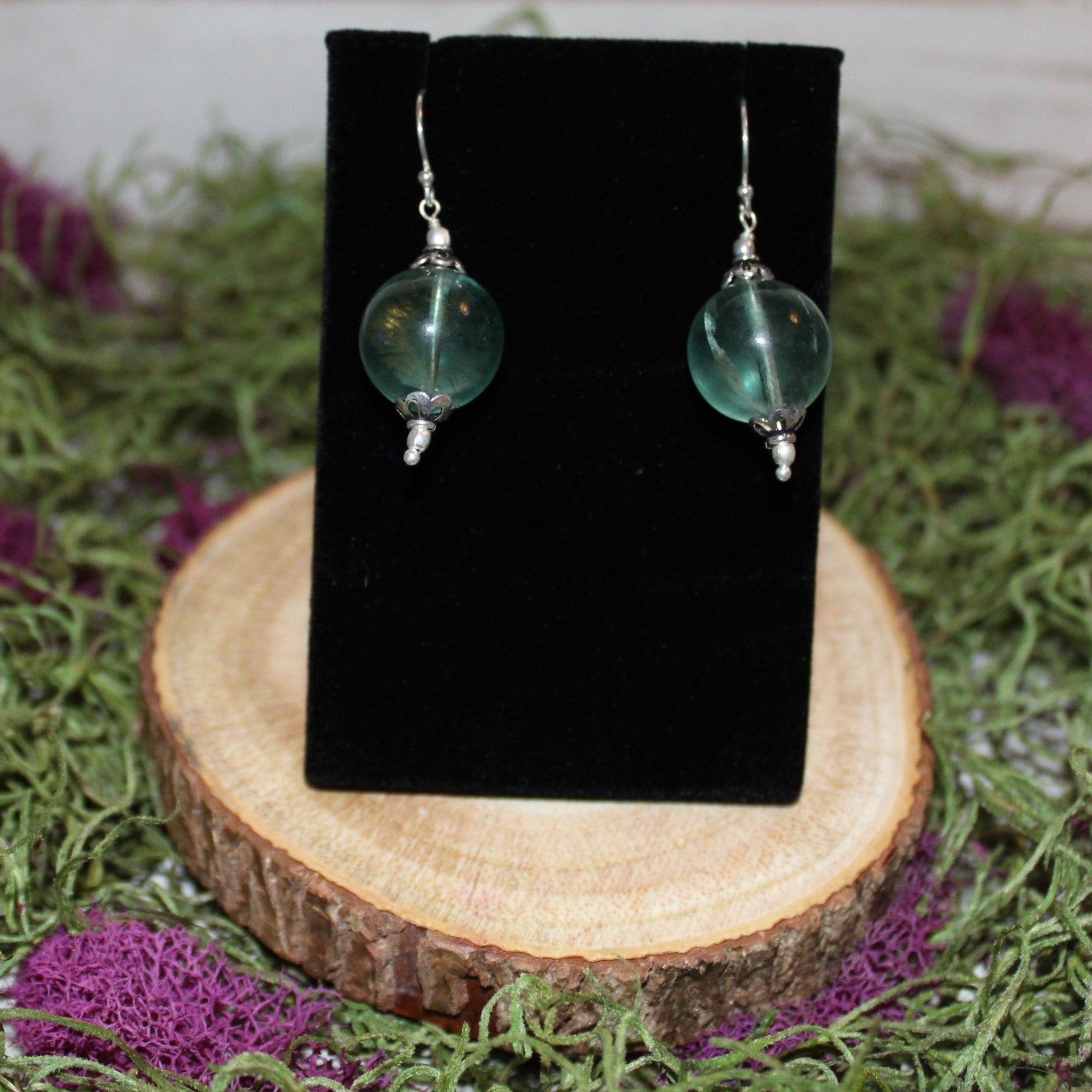 Fluorite and Sterling Silver Earrings