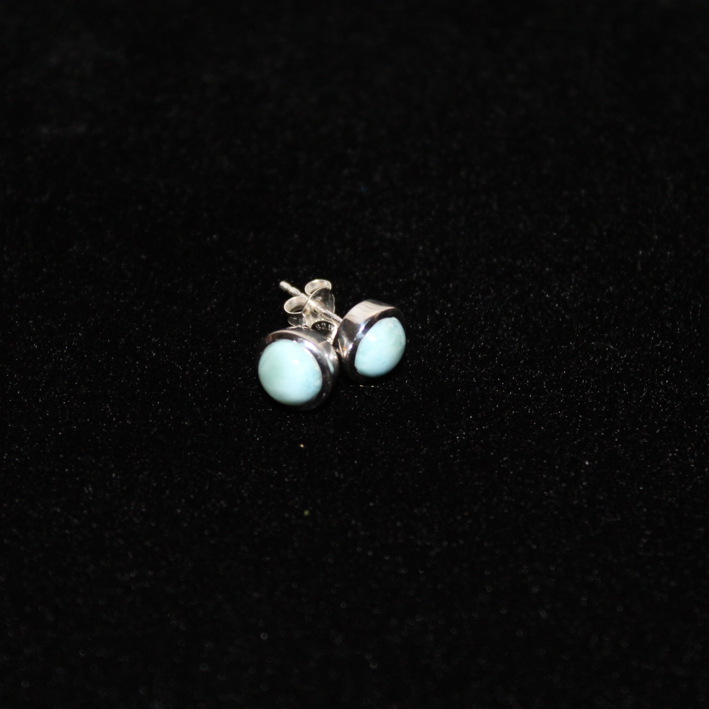 Larimar Sterling Silver Stud Earrings