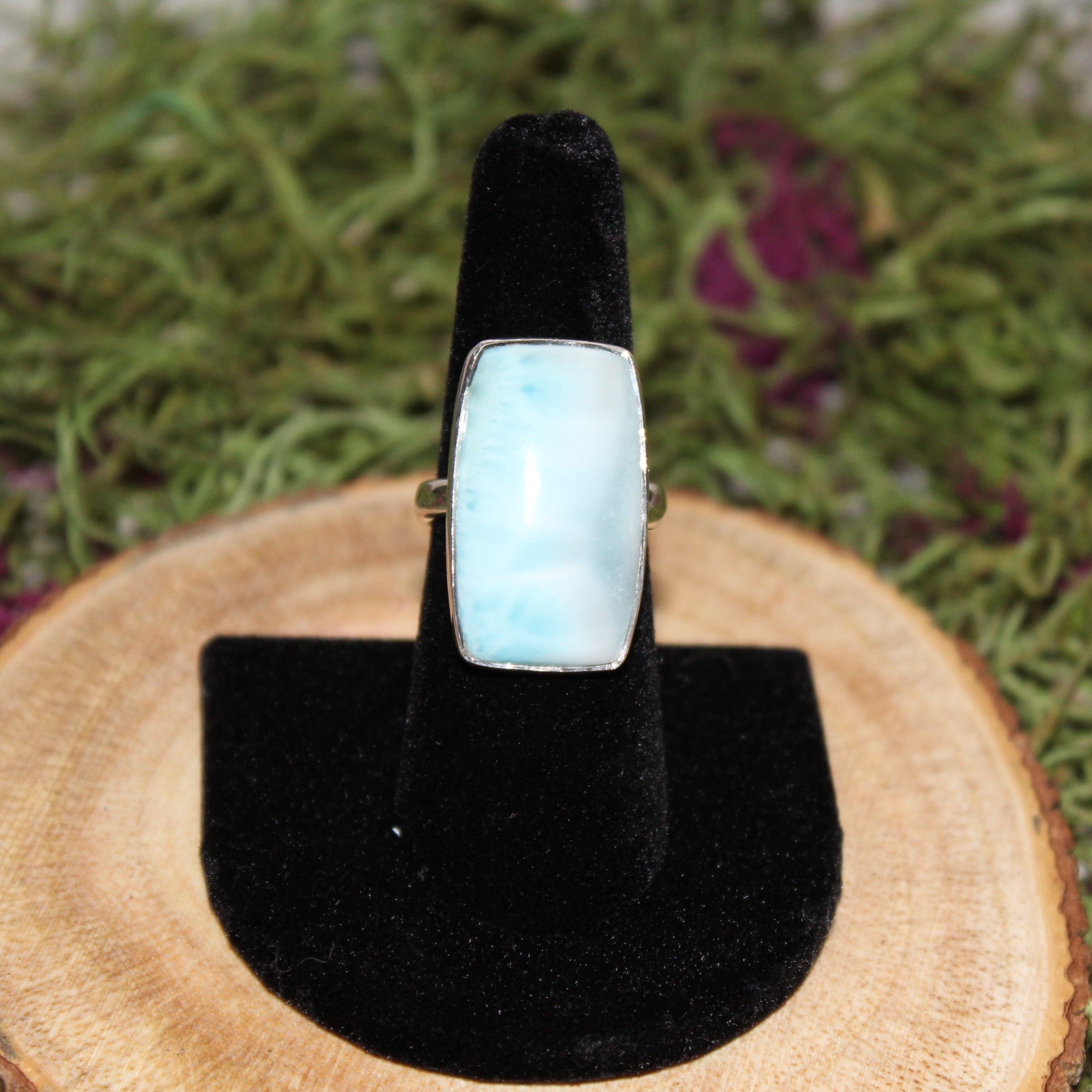 Larimar Adjustable Sterling Silver Ring