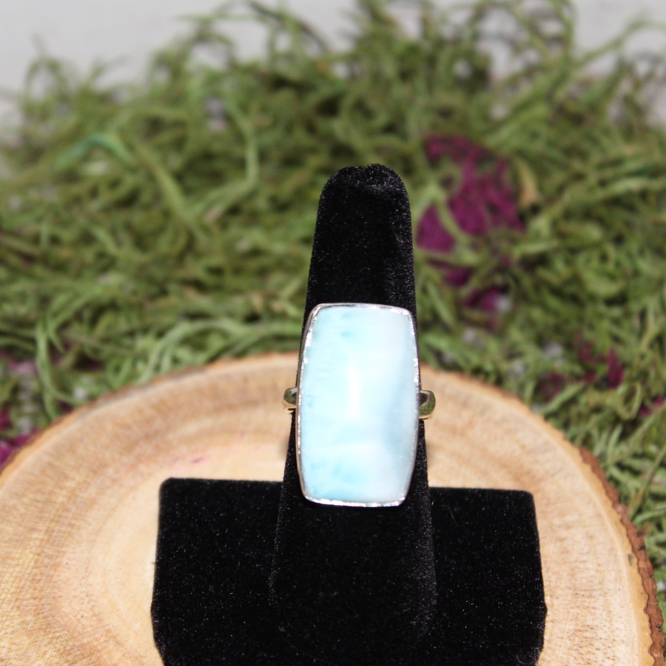 Larimar Adjustable Sterling Silver Ring