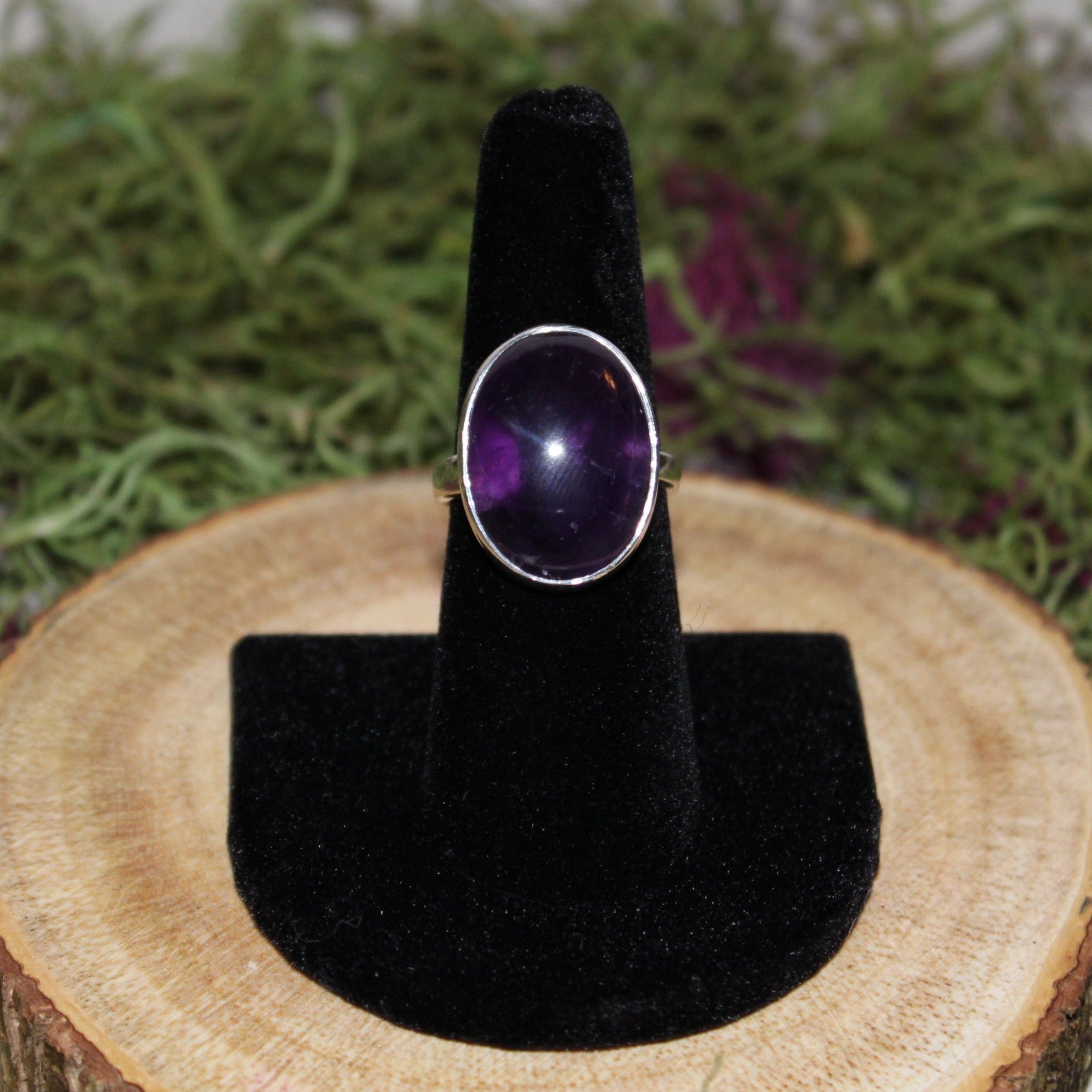 Amethyst Adjustable Sterling Silver Ring