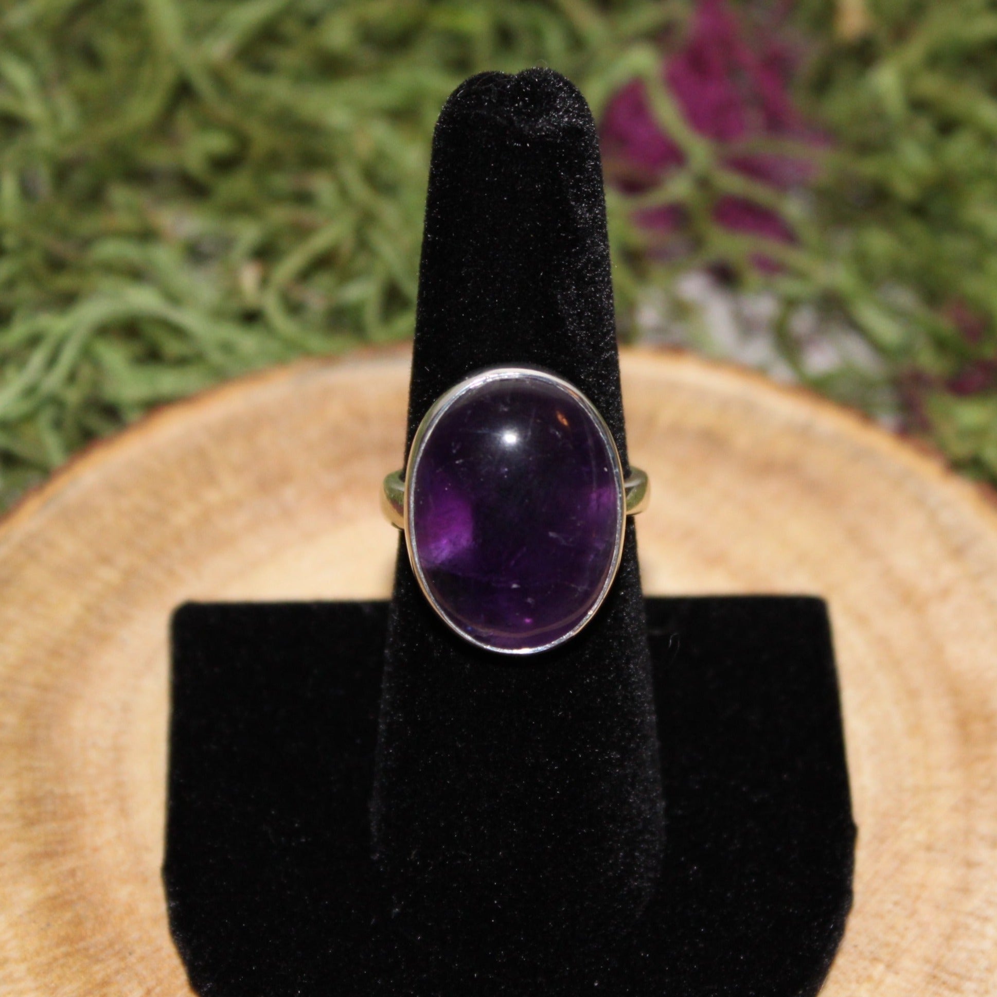 Amethyst Adjustable Sterling Silver Ring