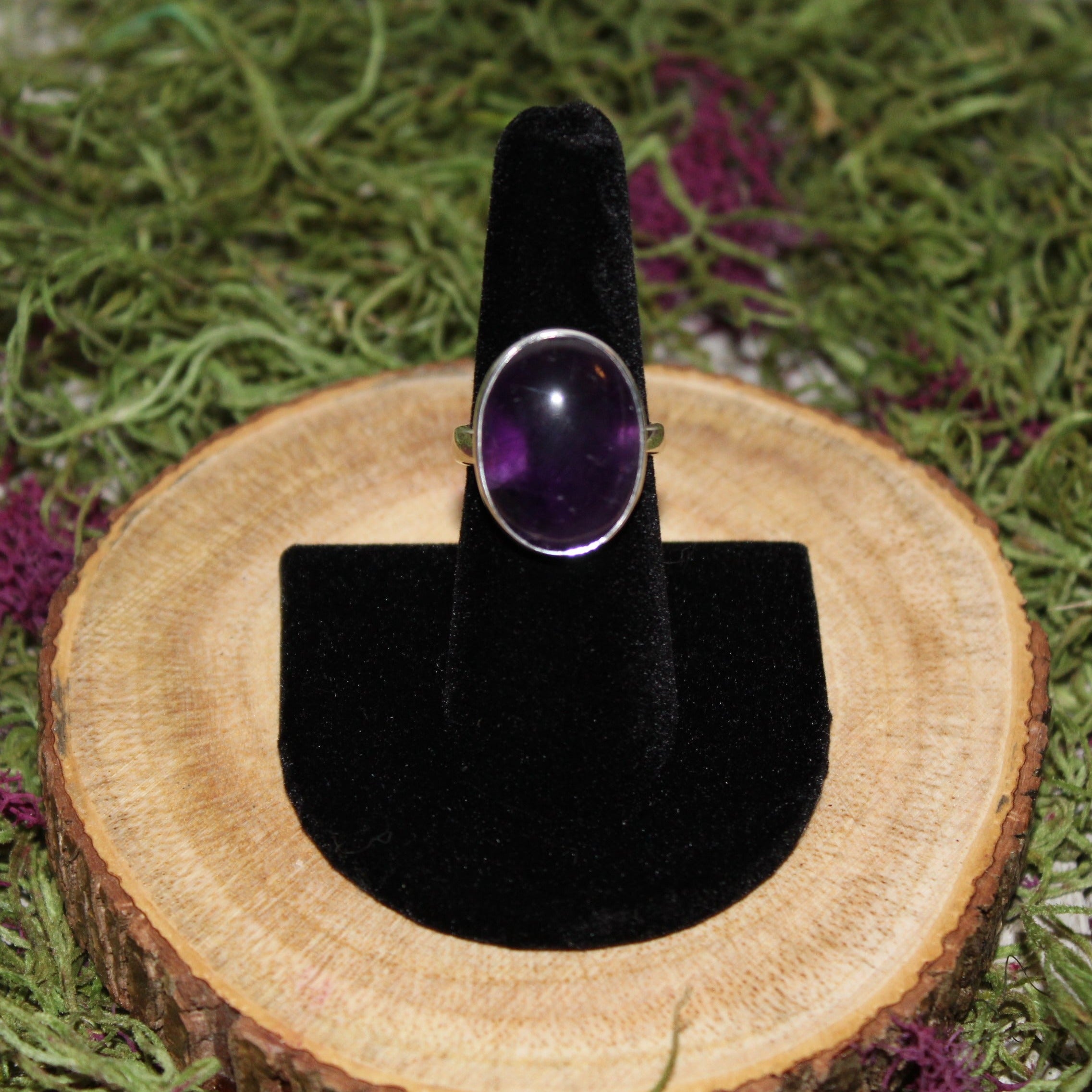 Amethyst Adjustable Sterling Silver Ring