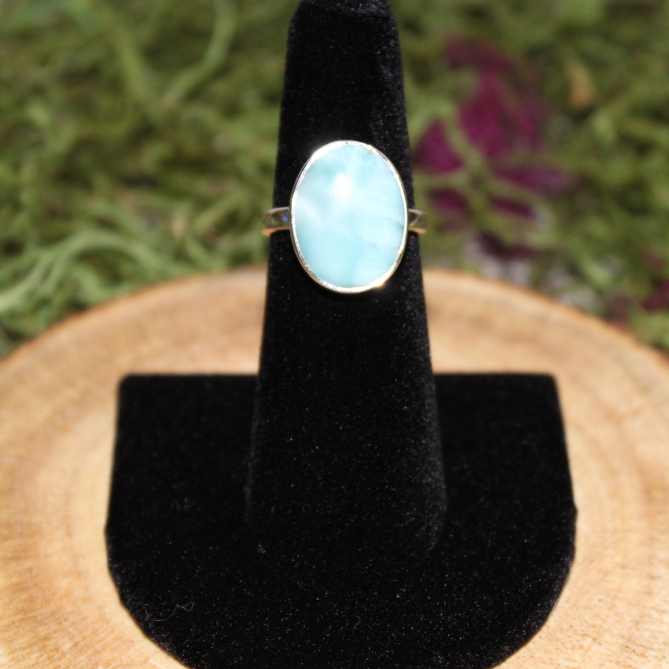 Larimar Oval Sterling Silver Ring