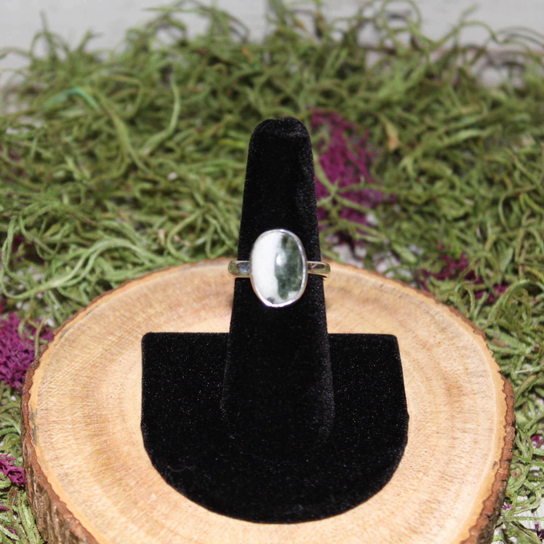 Green Tourmaline Adjustable Sterling Silver Ring