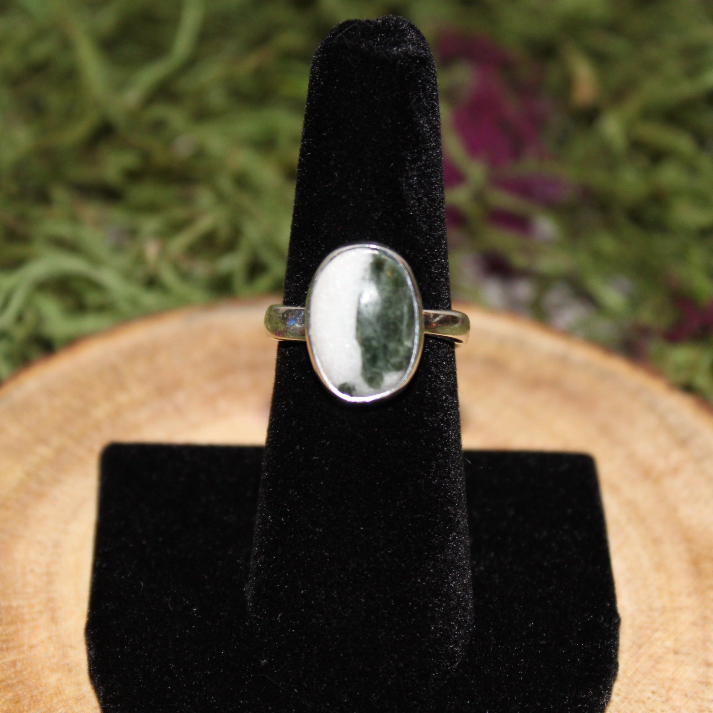 Green Tourmaline Adjustable Sterling Silver Ring