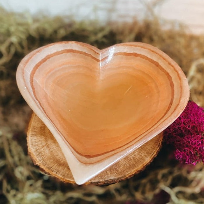 Banded Calcite Heart Bowl