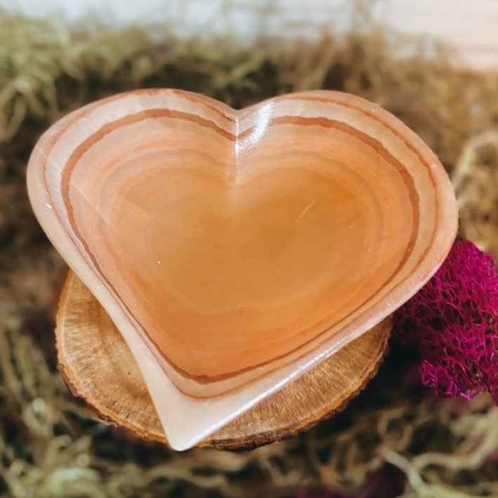 Banded Calcite Heart Bowl