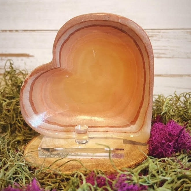 Banded Calcite Heart Bowl