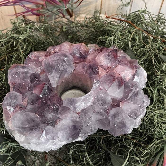 Large Amethyst Tea Light Holder