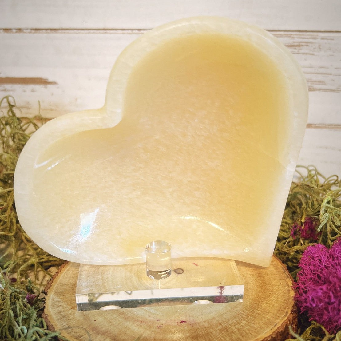 Golden Calcite Heart Bowl