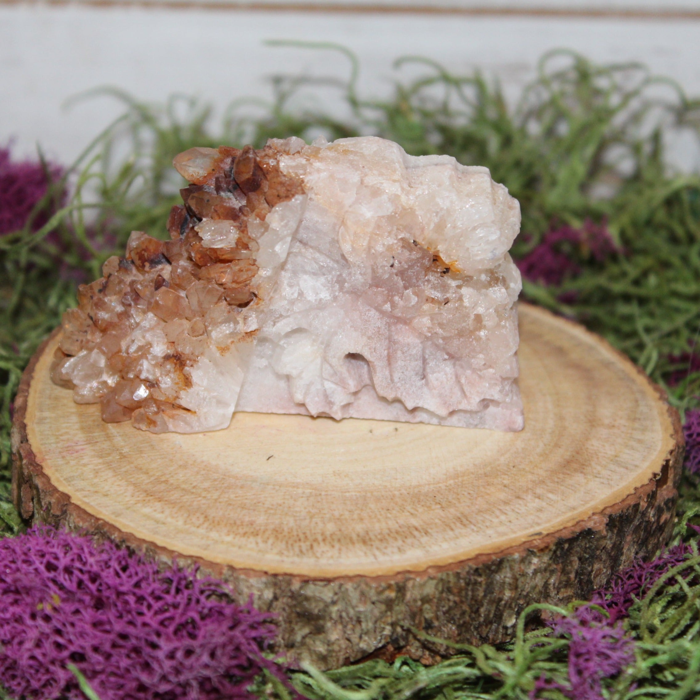 Clear Quartz Cluster Carved Leaf