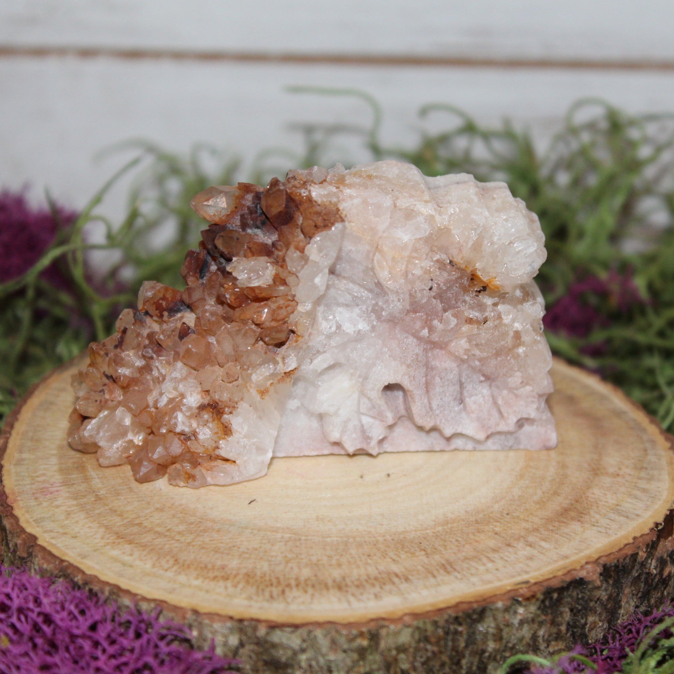 Clear Quartz Cluster Carved Leaf