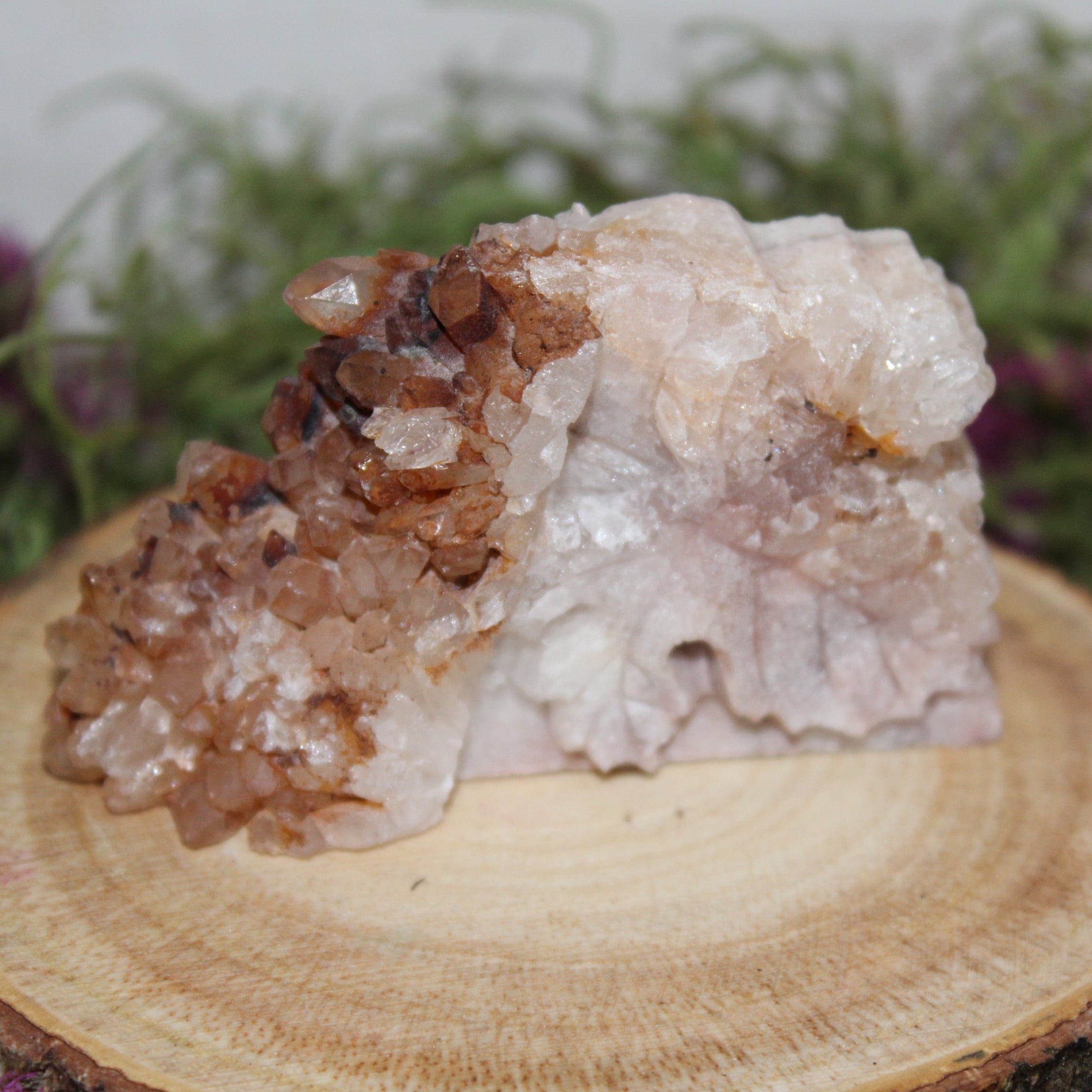 Clear Quartz Cluster Carved Leaf