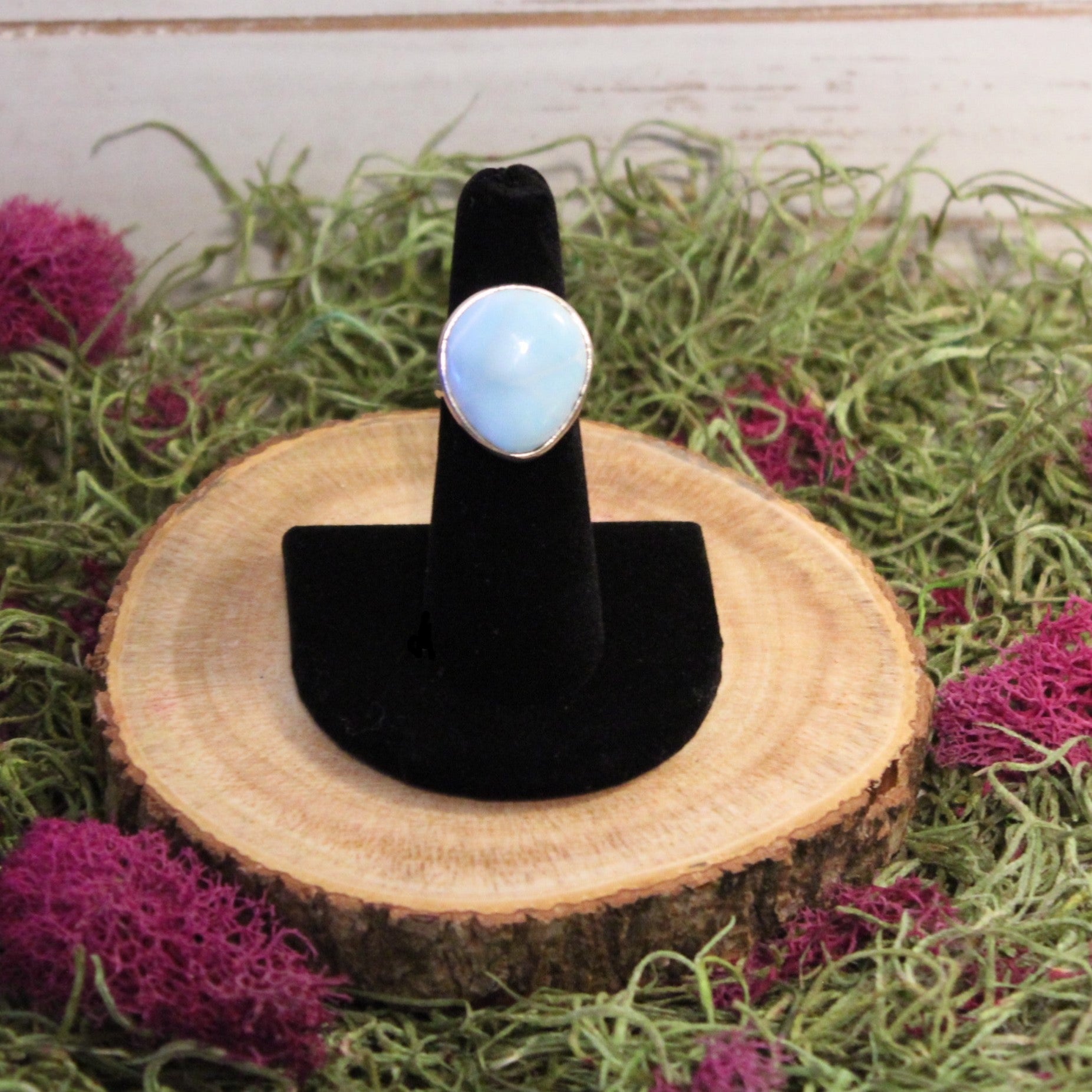 Teardrop Larimar Ring