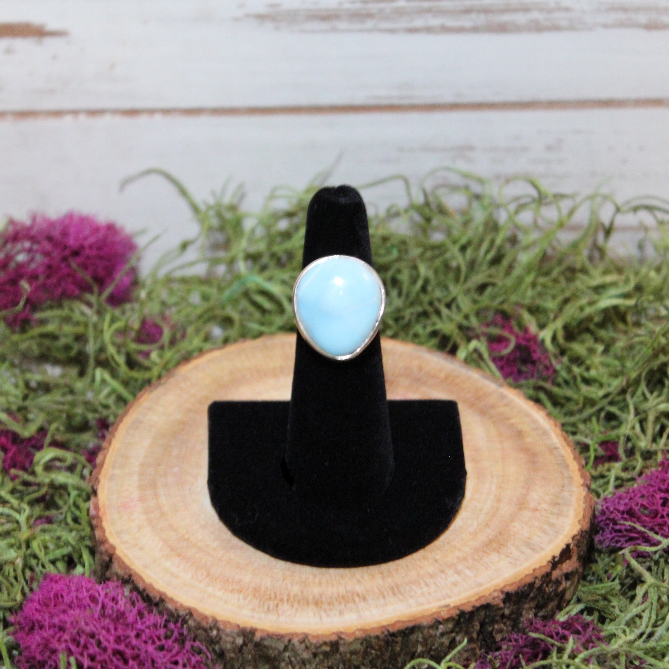 Teardrop Larimar Ring