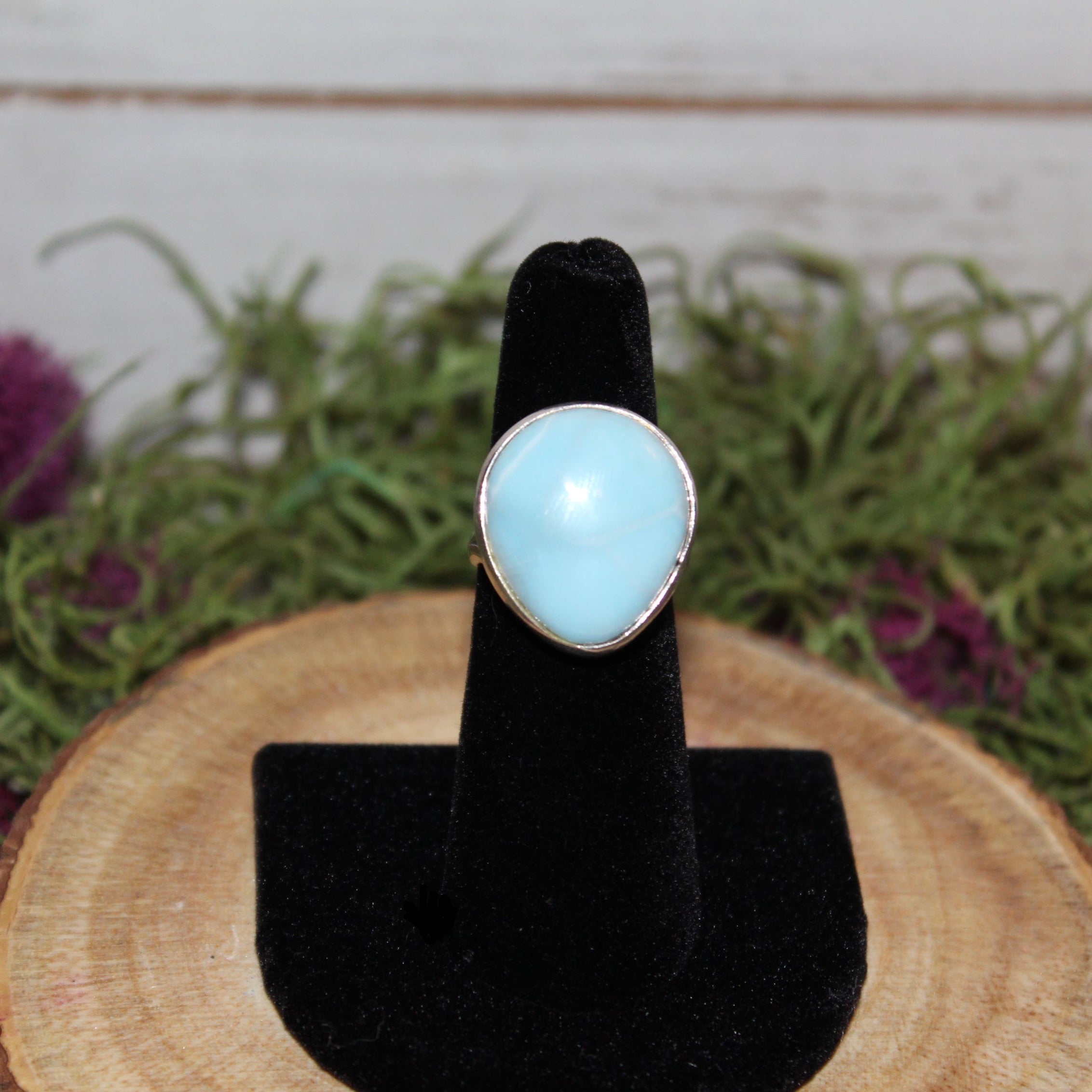 Teardrop Larimar Ring