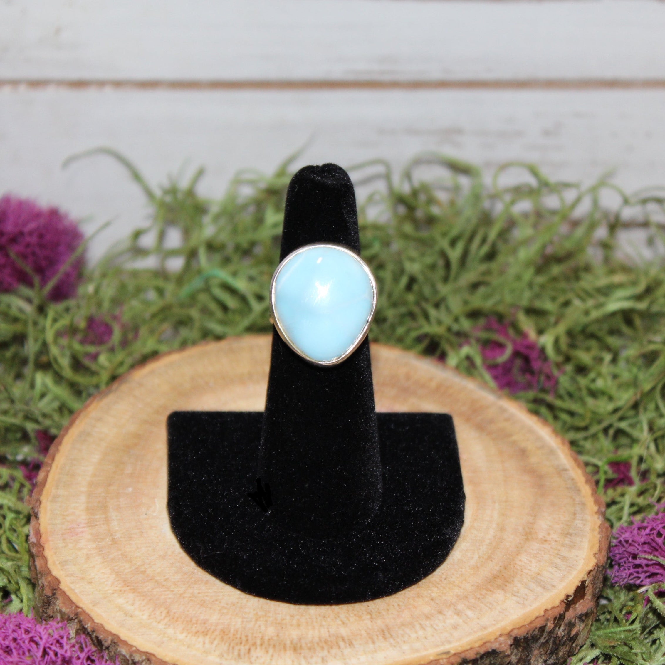 Teardrop Larimar Ring