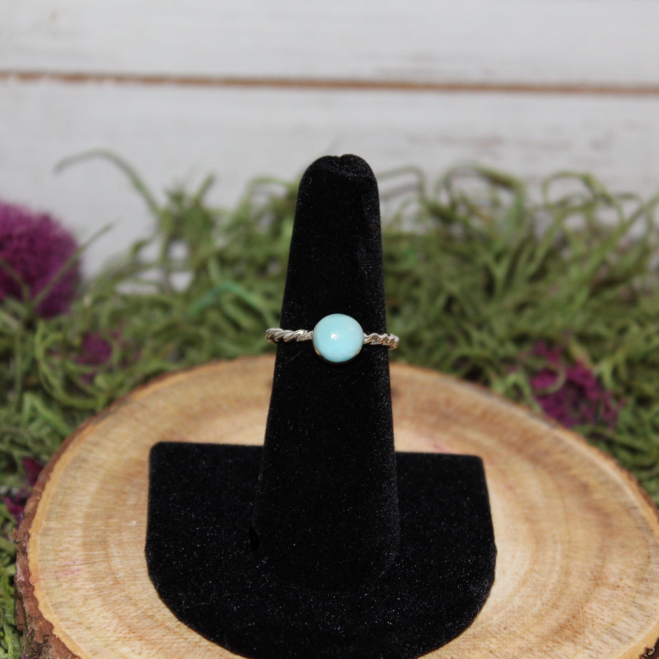 Rope Banded Larimar Ring