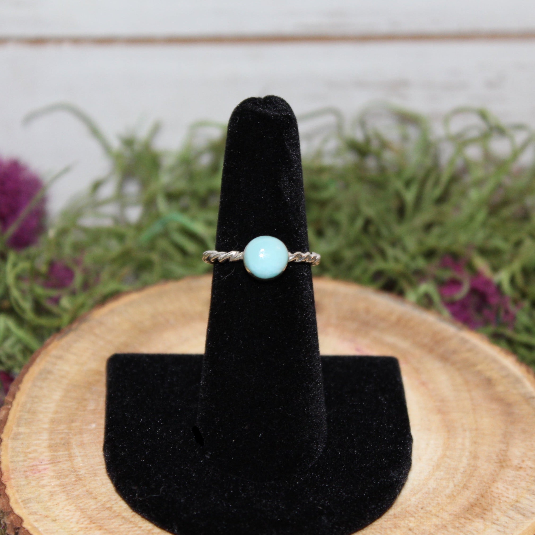 Rope Banded Larimar Ring