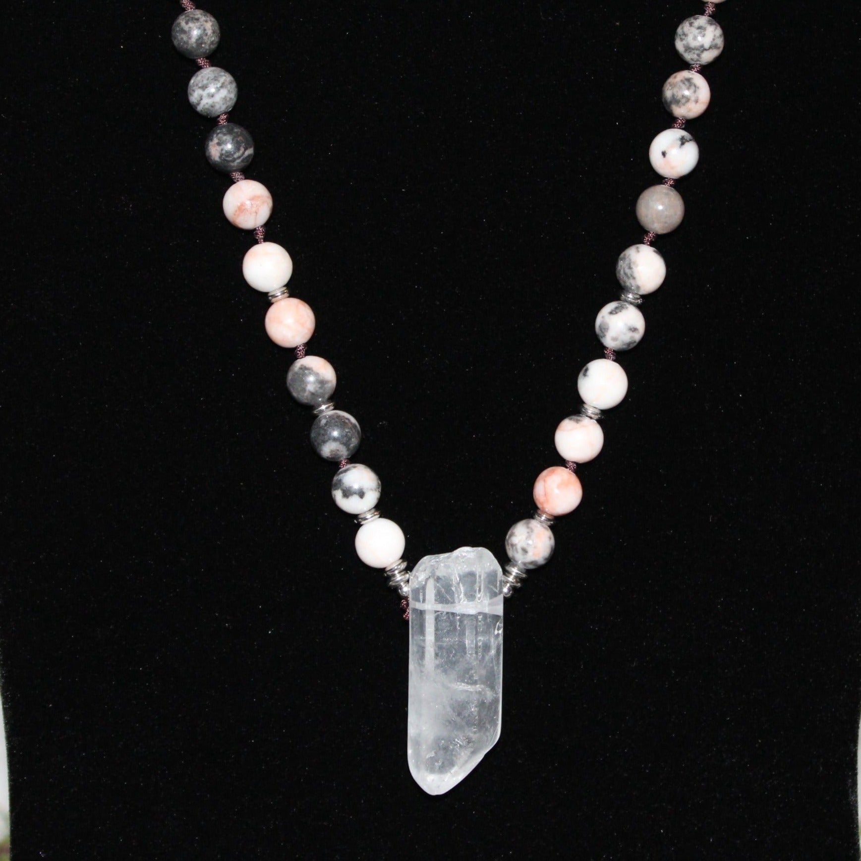 Agate and Clear Quartz Necklace