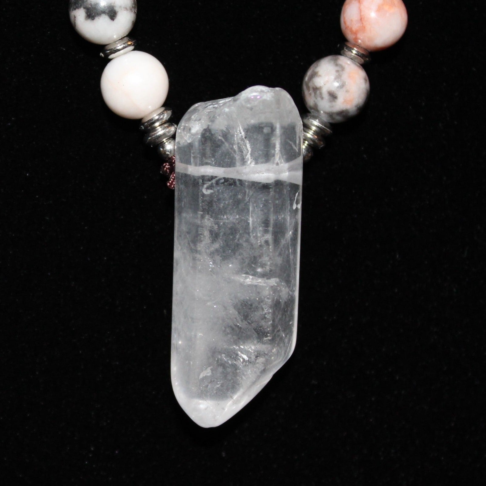 Agate and Clear Quartz Necklace