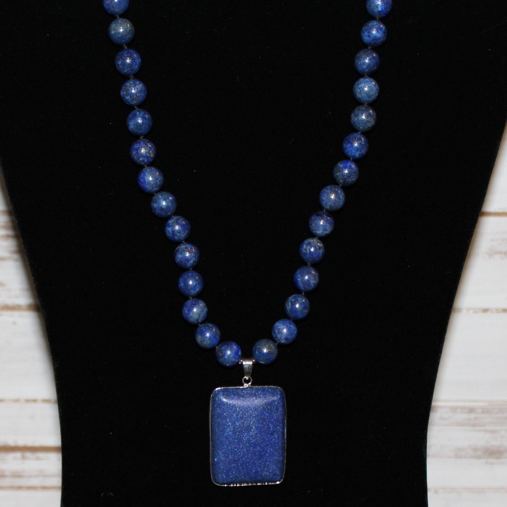 Lapis Lazuli Beaded Necklace and Pendant