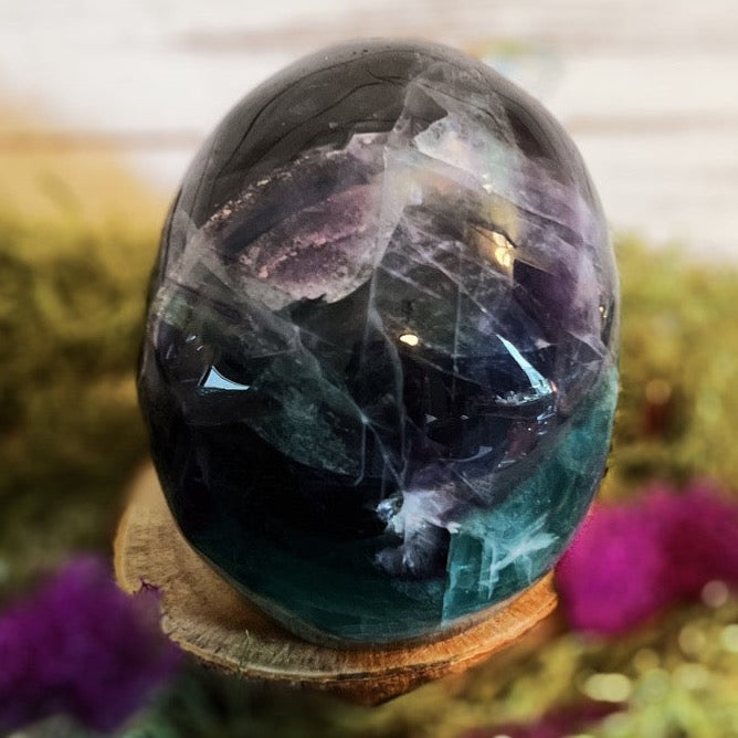 Rainbow Fluorite Carved Skull