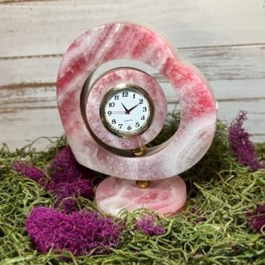 Pink Onyx Desk Clock