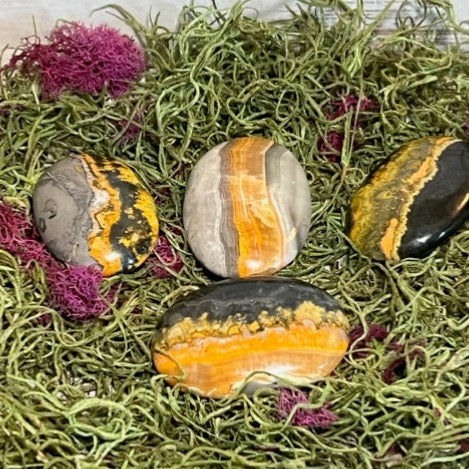 Medium Bumblebee Jasper Palm Stone