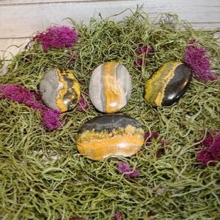 Medium Bumblebee Jasper Palm Stone