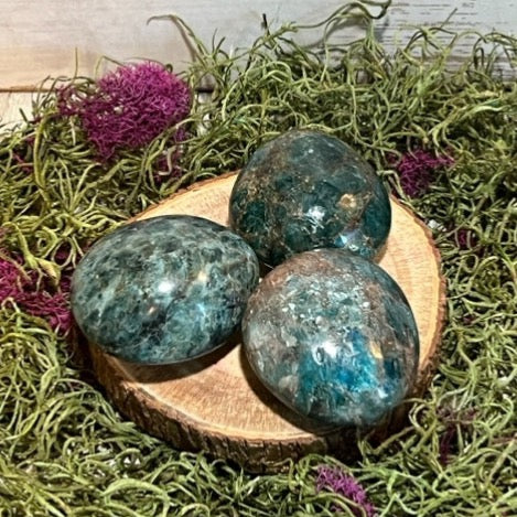 Medium Blue Apatite Palm Stones