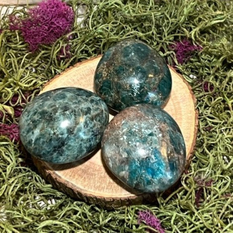 Medium Blue Apatite Palm Stones