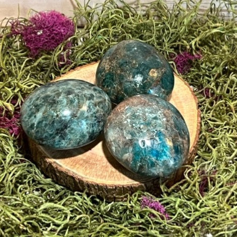 Medium Blue Apatite Palm Stones