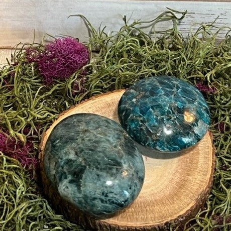 Large Blue Apatite Palm Stones