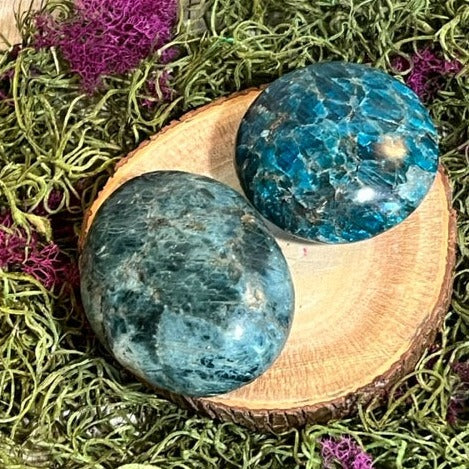 Large Blue Apatite Palm Stones