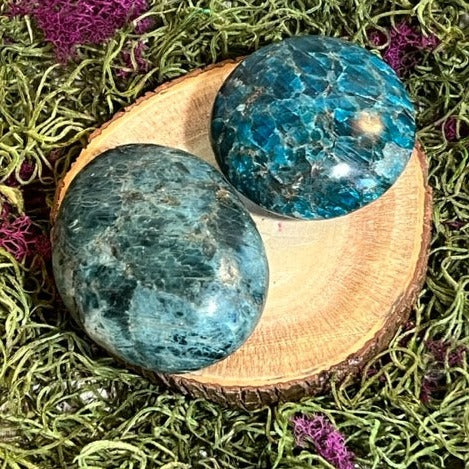 Large Blue Apatite Palm Stones