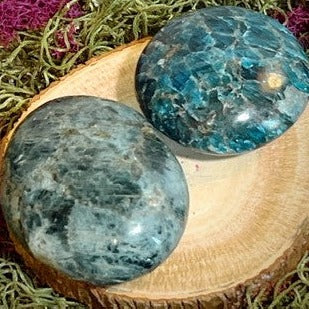 Large Blue Apatite Palm Stones