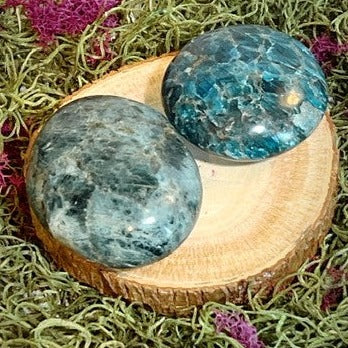 Large Blue Apatite Palm Stones