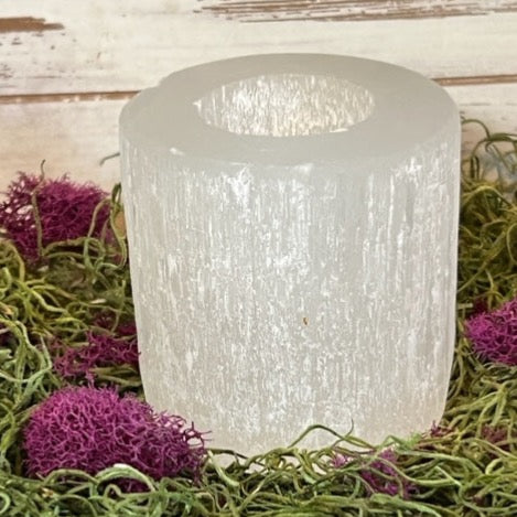 Selenite Tealight Candle Holder