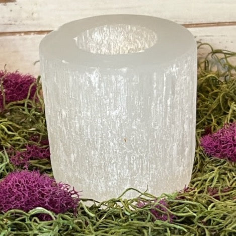 Selenite Tealight Candle Holder