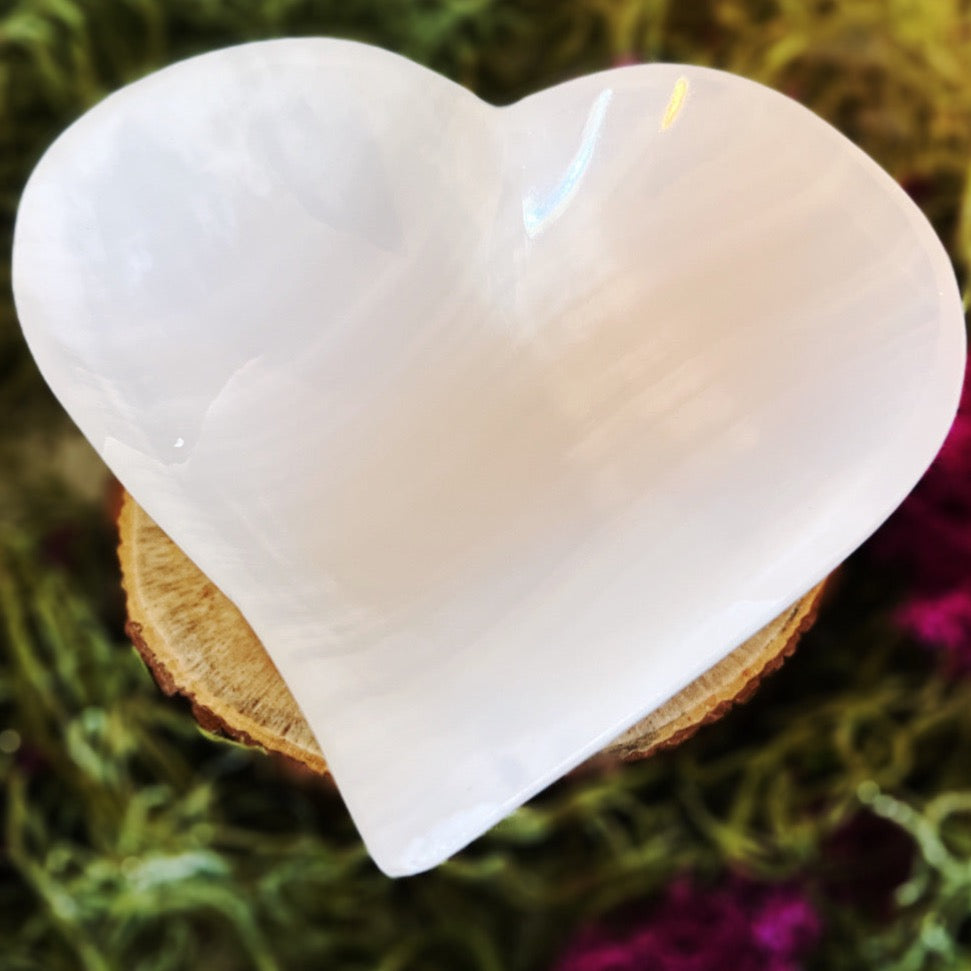 Pink Calcite/Mangano Calcite Heart Bowl