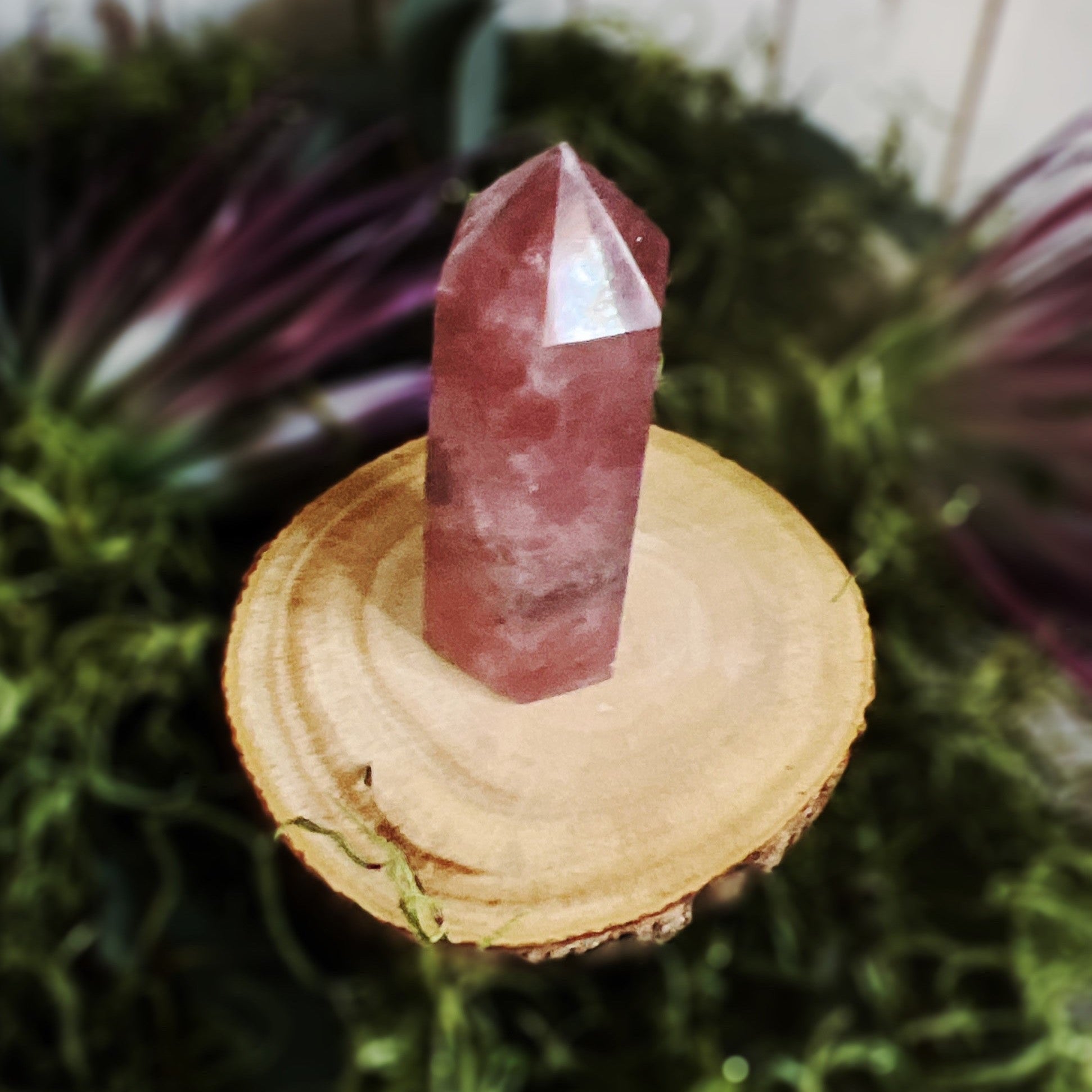 Medium Strawberry Quartz Polished Tower