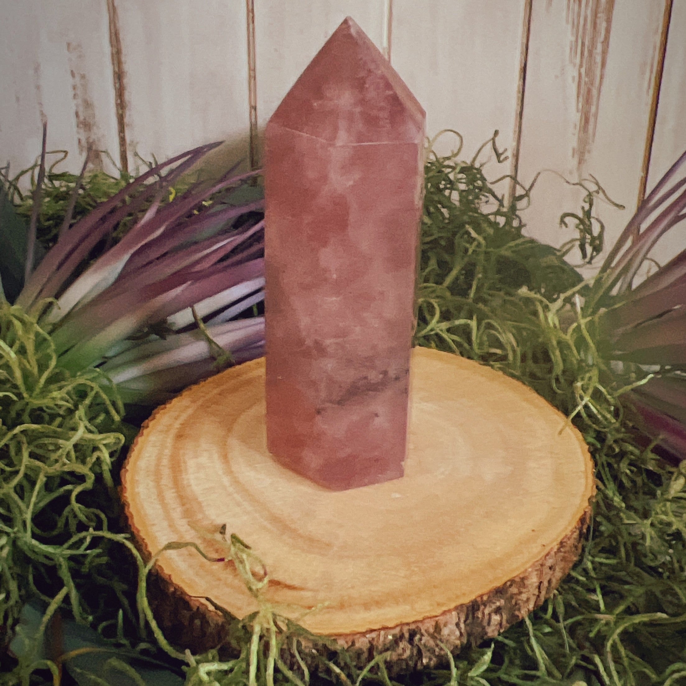 Medium Strawberry Quartz Polished Tower